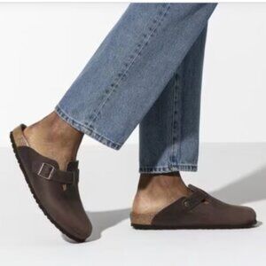 Birkenstock Boston Habana Oiled Leather  Brown Clogs Men’s 42/ US 11-11.5